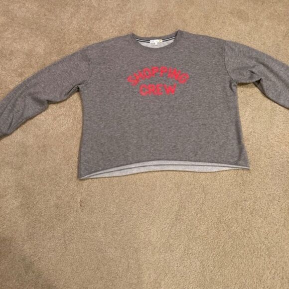 C&C California Oversize Soft Grey Crewneck Sweatshirt Shopping Crew Large - Picture 2 of 8